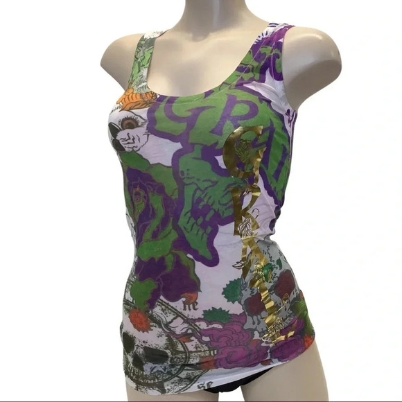 Grail Size XS Foil Printed Tank Top. Made in USA New - Picture 1 of 4